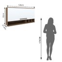 Ver imagem 2 de Armário Aéreo para Cozinha 1 Porta Basculante Evolution Plus Branco/Tannat