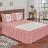 Colcha Queen 5 Peças com Babado Bordada Juliana:Rose - 1