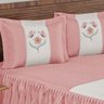 Colcha Queen 5 Peças com Babado Bordada Juliana:Rose - 3