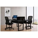 Ver mais imagens de Mesa Dupla de Escritório Pé Quadro - 1,20x1,35m - s/ Gavetas - Preto / Preto - 26801