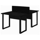 Ver imagem 1 de Mesa Dupla de Escritório Pé Quadro - 1,20x1,35m - s/ Gavetas - Preto / Preto - 26801