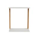 Ver imagem 5 de Mesa Lateral para Sofá Industrial MDF 60cm Off White com Freijó Pradel Móveis