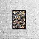 Ver imagem 1 de Quadro Colagem Beatles 24x18cm - com vidro:Madeira preta