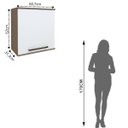 Ver imagem 2 de Armário Aéreo para Cozinha 1 Porta Evolution Plus Branco/Tannat