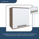 Ver imagem 5 de Armário Aéreo para Cozinha 1 Porta Evolution Plus Branco/Tannat