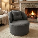 Ver imagem 1 de Poltrona Orgânica Decorativa Confortável Amore Bouclê Chumbo - Montanari's Decor