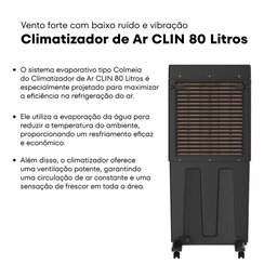 Climatizador de Ar Industrial Evaporativo Umidificador Ventisol Clin80pro 80 Litros 150w 220v - 4