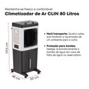Ver imagem 5 de Climatizador de Ar Industrial Evaporativo Umidificador Ventisol Clin80pro 80 Litros 150w 220v