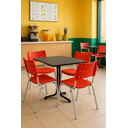 Ver imagem 2 de Kit com 4 Cadeiras Iso para Escola Escritório Comércio Vermelha Base Branca Ecomhome