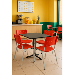 Kit com 4 Cadeiras Iso para Escola Escritório Comércio Vermelha Base Branca Ecomhome - 2