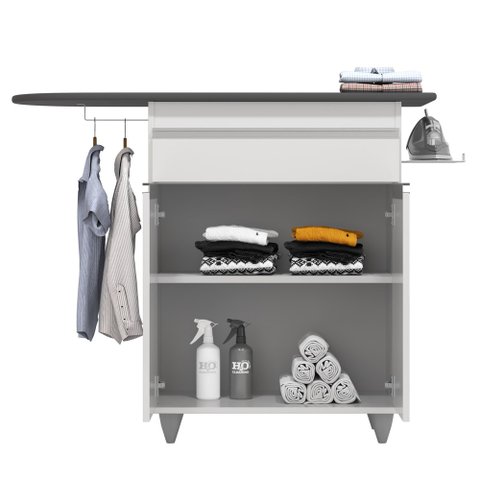 Tábua de Passar Com Balcão 2 Portas 1 Gaveta Larissa Branco - Lumil