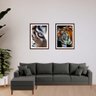 Sofá Beny com Chaise Esquerda, 1,40x2,60m, 4 Lugares, Linho, Base em Madeira. (grafite) - 1