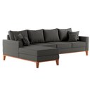 Ver imagem 2 de Sofá Beny com Chaise Esquerda, 1,40x2,60m, 4 Lugares, Linho, Base em Madeira.