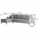 Ver imagem 4 de Sofá Beny com Chaise Esquerda, 1,40x2,60m, 4 Lugares, Linho, Base em Madeira.