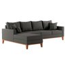 Sofá Beny com Chaise Esquerda, 1,40x2,60m, 4 Lugares, Linho, Base em Madeira. (grafite) - 2