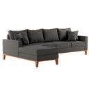 Ver imagem 1 de Sofá Beny com Chaise Esquerda, 1,40x2,60m, 4 Lugares, Linho, Base em Madeira.