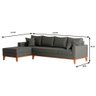 Sofá Beny com Chaise Esquerda, 1,40x2,60m, 4 Lugares, Linho, Base em Madeira. (grafite) - 3
