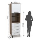 Ver imagem 2 de Paneleiro 1 Porta 4 Gavetas Evolution Plus  