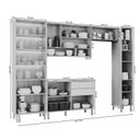 Ver imagem 3 de Cozinha Modulada 5 Peças com 1 Cristaleira 1 Balcão 2 Armários Aéreos e 1 Torre Celeste Cinamomo/Off White