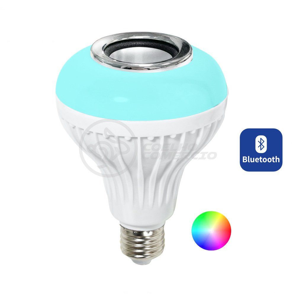 Lâmpada Led 12w E27 Rgb Colorida com Caixa de Som Bluetooth e Controle Remoto - 1