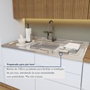 Ver imagem 5 de Balcão 1 Porta 4 Gavetas com Rodapé 120cm 100% MDF Rainha Branco/Nature