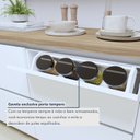 Ver imagem 7 de Balcão 1 Porta 4 Gavetas com Rodapé 120cm 100% MDF Rainha Branco/Nature