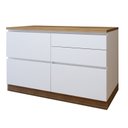 Ver imagem 3 de Balcão 1 Porta 4 Gavetas com Rodapé 120cm 100% MDF Rainha Branco/Nature