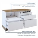 Ver mais imagens de Balcão 1 Porta 4 Gavetas com Rodapé 120cm 100% MDF Rainha Branco/Nature