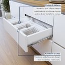 Ver imagem 6 de Balcão 1 Porta 4 Gavetas com Rodapé 120cm 100% MDF Rainha Branco/Nature