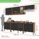 Ver imagem 3 de Cozinha Compacta para Cooktop 6 Peças 12 Portas 2 Gavetas Paris Sallêto Móveis