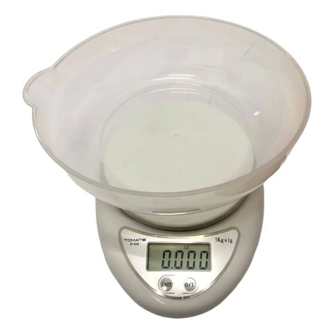 Balança Digital Cozinha 5kg com Recipiente Função Tara Precisão 1g para Receitas