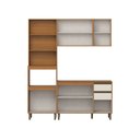 Ver imagem 3 de Cozinha Compacta Venaly 10 Portas 2 Gavetas com Vidro Cinamomo/Off White - Henn