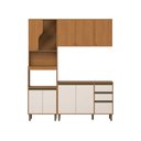 Ver imagem 2 de Cozinha Compacta Venaly 10 Portas 2 Gavetas com Vidro Cinamomo/Off White - Henn