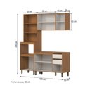 Ver imagem 4 de Cozinha Compacta Venaly 10 Portas 2 Gavetas com Vidro Cinamomo/Off White - Henn