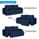 Ver imagem 5 de Sofá Retrátil e Reclinável 3 Lugares com Porta Copos 230cm Tobago Yescasa