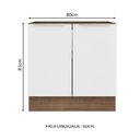 Ver imagem 2 de Balcão Madesa Lux 80 cm 2 Portas (Sem Tampo) Rustic/Branco Veludo Cor:Rustic/Branco Veludo