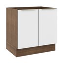 Ver imagem 1 de Balcão Madesa Lux 80 cm 2 Portas (Sem Tampo) Rustic/Branco Veludo Cor:Rustic/Branco Veludo