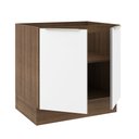 Ver imagem 4 de Balcão Madesa Lux 80 cm 2 Portas (Sem Tampo) Rustic/Branco Veludo Cor:Rustic/Branco Veludo