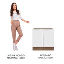 Ver imagem 5 de Balcão Madesa Lux 80 cm 2 Portas (Sem Tampo) Rustic/Branco Veludo Cor:Rustic/Branco Veludo