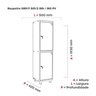 Armário Guarda Volume Locker Roupeiro 2 Portas Aço 50cmx193cm  - 2
