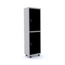 Ver imagem 1 de Armário Guarda Volume Locker Roupeiro 2 Portas Aço 50CMX193CM Preto