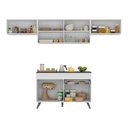 Ver imagem 6 de Armário de Cozinha Compacta 260cm Veneza Multimóveis V3697 Branco/Preto