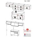 Ver imagem 5 de Armário de Cozinha Compacta 260cm Veneza Multimóveis V3697 Branco/Preto
