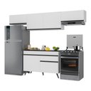 Ver imagem 1 de Armário de Cozinha Compacta 260cm Veneza Multimóveis V3697 Branco/Preto