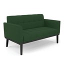 Ver imagem 6 de Sofá Namoradeira e Poltrona Base de Madeira Preto Elisa Veludo Verde D03 - D'Rossi