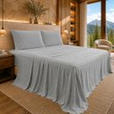 Ver imagem 1 de Jogo Cama Queen Romantic 300 Fios Bordado Inglês Super Macio:Cinza