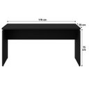 Ver imagem 5 de Mesa Escritório 1,70x0,70m - s/ Gavetas - Preto/Preto - 26007