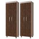 Ver imagem 1 de Kit 2 Armários Multiuso Rafaela 2 Portas Rústico/Chocolate - Nathy Móveis