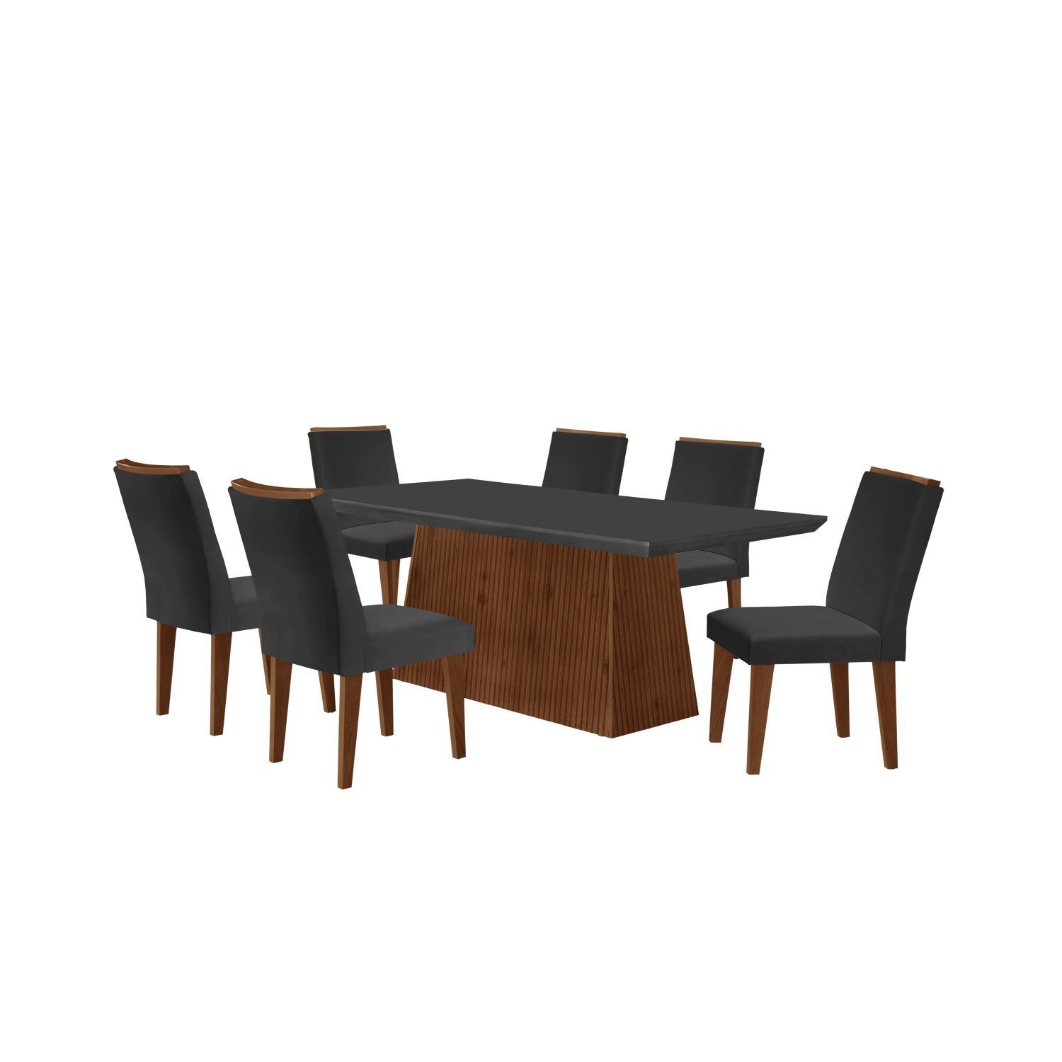 Conjunto Sala de Jantar Mesa Tampo em MDF 6 Cadeiras  - 2