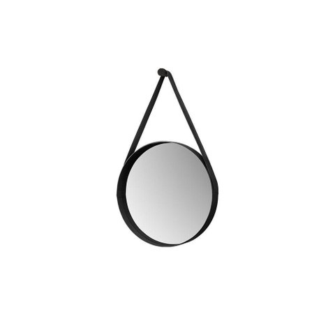 Espelho Decorativo Redondo 60 Cm com Alça Verona Preto